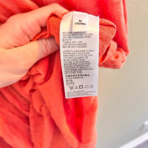 Anthropologie Nia Tunic Womens Size Medium Orange Sleeveless Button Down Top - Picture 7 of 10